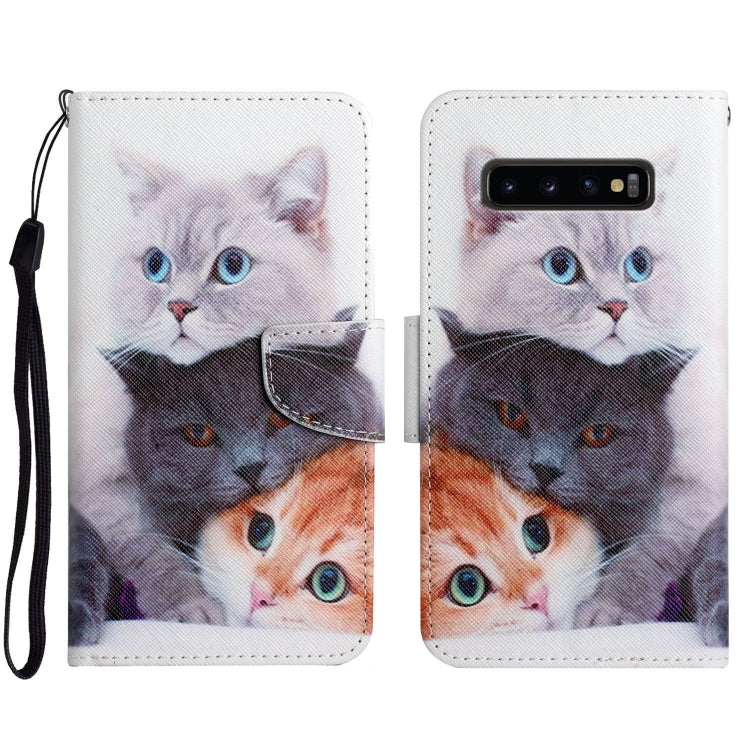 Painted Pattern Horizontal Flip Leather Case with Holder & Card Slot & Wallet, For Samsung Galaxy S10, For Samsung Galaxy S10+