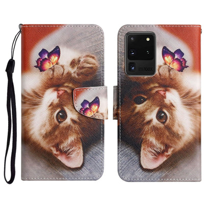 Painted Pattern Horizontal Flip Leather Case with Holder & Card Slot & Wallet, For Samsung Galaxy S20 Ultra, For Samsung Galaxy S21 5G