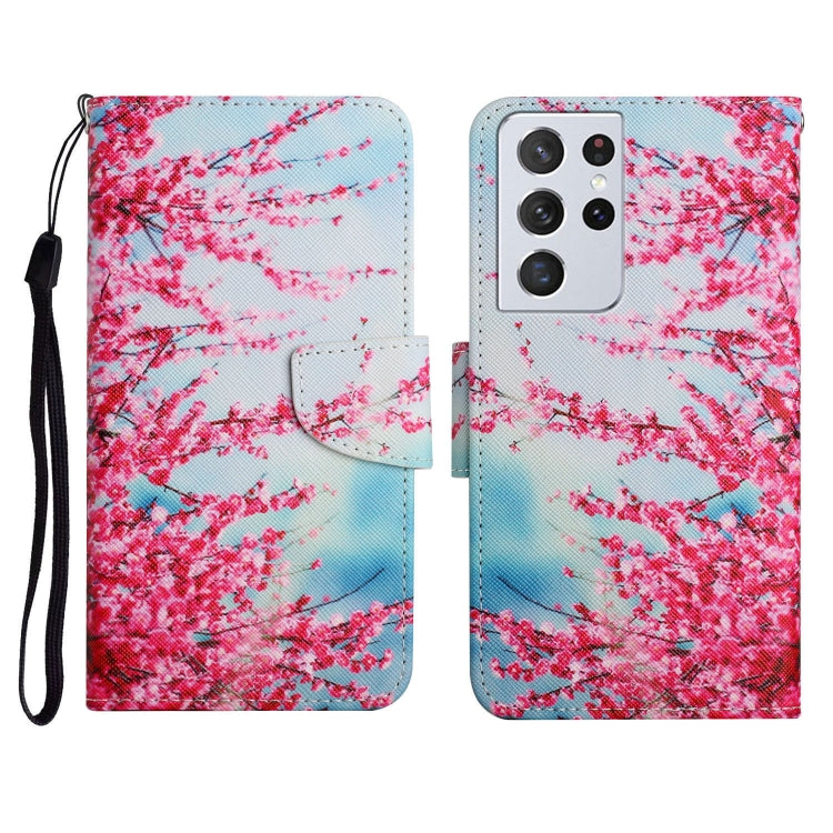 Painted Pattern Horizontal Flip Leather Case with Holder & Card Slot & Wallet, For Samsung Galaxy S21 Ultra 5G