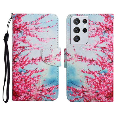 Painted Pattern Horizontal Flip Leather Case with Holder & Card Slot & Wallet, For Samsung Galaxy S21 Ultra 5G