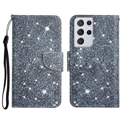 Painted Pattern Horizontal Flip Leather Case with Holder & Card Slot & Wallet, For Samsung Galaxy S21 Ultra 5G