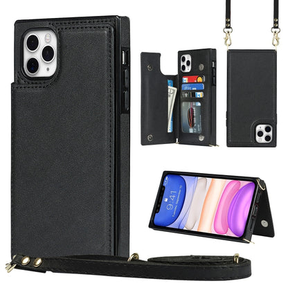 Cross-body Square Double Buckle Flip Card Bag TPU+PU Case with Card Slots & Wallet & Photo & Strap, For iPhone 8 Plus / 7 Plus, For iPhone SE 2022 / SE 2020 / 8 / 7, For iPhone 11, For iPhone 11 Pro, For iPhone 11 Pro Max, For iPhone 12 mini           ...