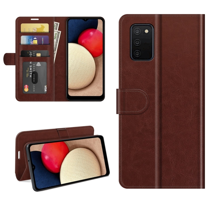 R64 Texture Single Horizontal Flip Protective Case with Holder & Card Slots & Wallet& Photo Frame, For Samsung Galaxy A03s 166mm
