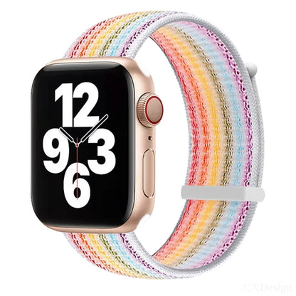 Hook and Loop Fastener Dual Section Replacement Watchband For Apple Watch Series, 7 41mm / 6&SE&5&4 40mm / 3&2&1 38mm, 7 45mm / 6&SE&5&4 44mm / 3&2&1 42mm