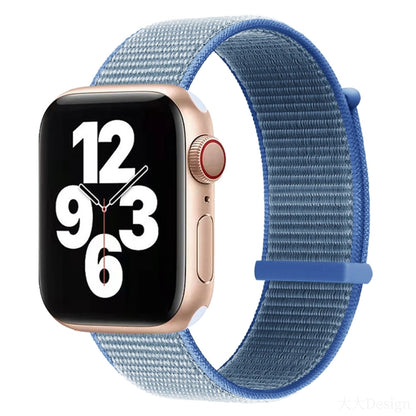 Hook and Loop Fastener Dual Section Replacement Watchband For Apple Watch Series, 7 41mm / 6&SE&5&4 40mm / 3&2&1 38mm, 7 45mm / 6&SE&5&4 44mm / 3&2&1 42mm