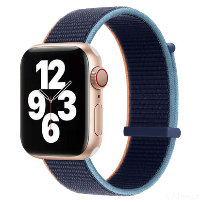 Hook and Loop Fastener Dual Section Replacement Watchband For Apple Watch Series, 7 41mm / 6&SE&5&4 40mm / 3&2&1 38mm, 7 45mm / 6&SE&5&4 44mm / 3&2&1 42mm