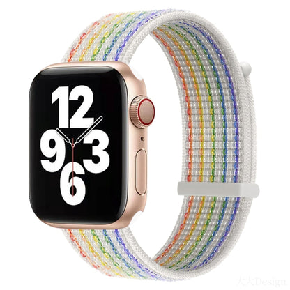 Hook and Loop Fastener Dual Section Replacement Watchband For Apple Watch Series, 7 41mm / 6&SE&5&4 40mm / 3&2&1 38mm, 7 45mm / 6&SE&5&4 44mm / 3&2&1 42mm