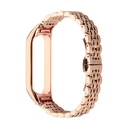 Seven-beads Stainless Steel Replacement Strap Watchband, For Xiaomi Mi Band 6 / 5, For Xiaomi Mi Band 4 / 3