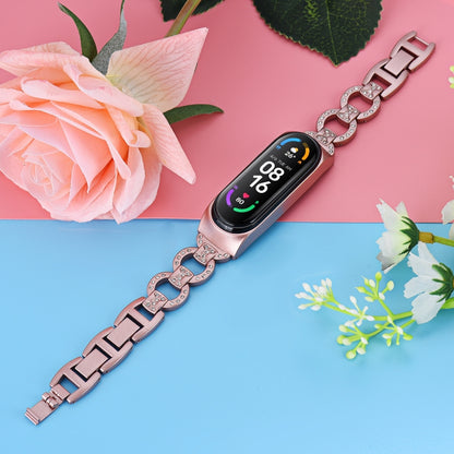 8-shaped Diamond Alloy Replacement Strap Watchband, For Xiaomi Mi Band 6 / 5, For Xiaomi Mi Band 4 / 3