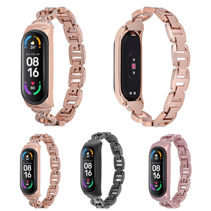 8-shaped Diamond Alloy Replacement Strap Watchband, For Xiaomi Mi Band 6 / 5, For Xiaomi Mi Band 4 / 3