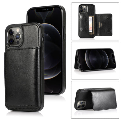 Shockproof PU + TPU Protective Case with Card Slots & Holder, For iPhone 13 mini, For iPhone 13, For iPhone 13 Pro, For iPhone 13 Pro Max