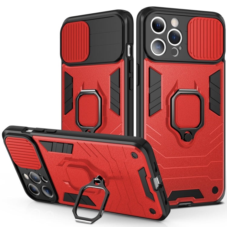 Sliding Camera Cover Design TPU + PC Shockproof Case with Ring Holder, For iPhone 13 mini, For iPhone 13, For iPhone 13 Pro, For iPhone 13 Pro Max