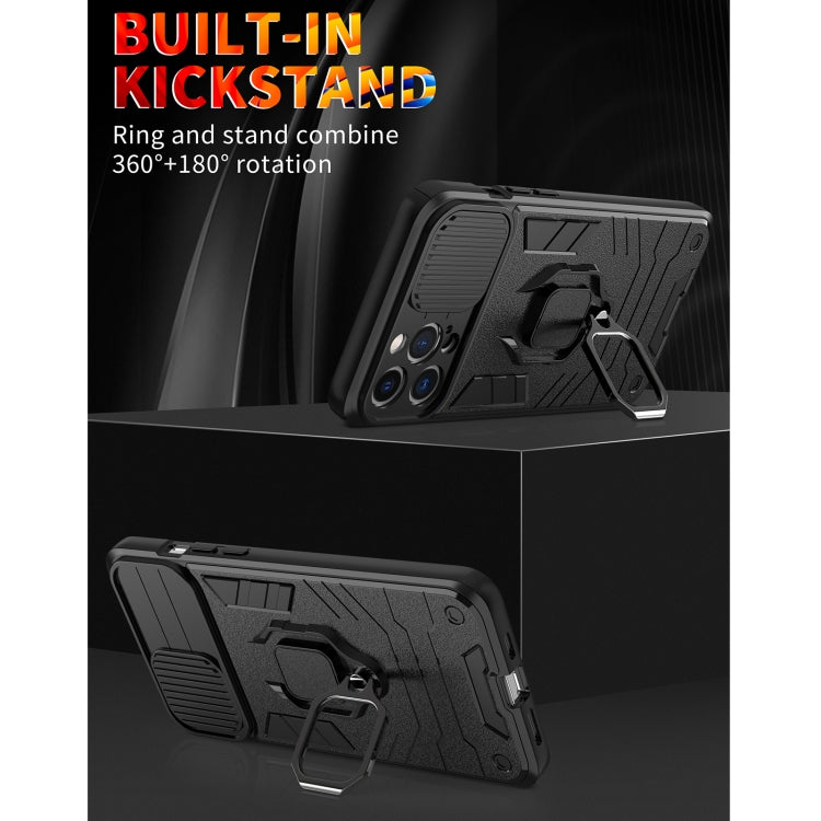 Sliding Camera Cover Design TPU + PC Shockproof Case with Ring Holder, For iPhone 13 mini, For iPhone 13, For iPhone 13 Pro, For iPhone 13 Pro Max