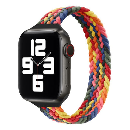 Small Waist Single Loop Nylon Braid Replacement Watchband For Apple Watch Series, XS 135mm, XS 130mm, 7 41mm / 6&SE&5&4 40mm / 3&2&1 38mm