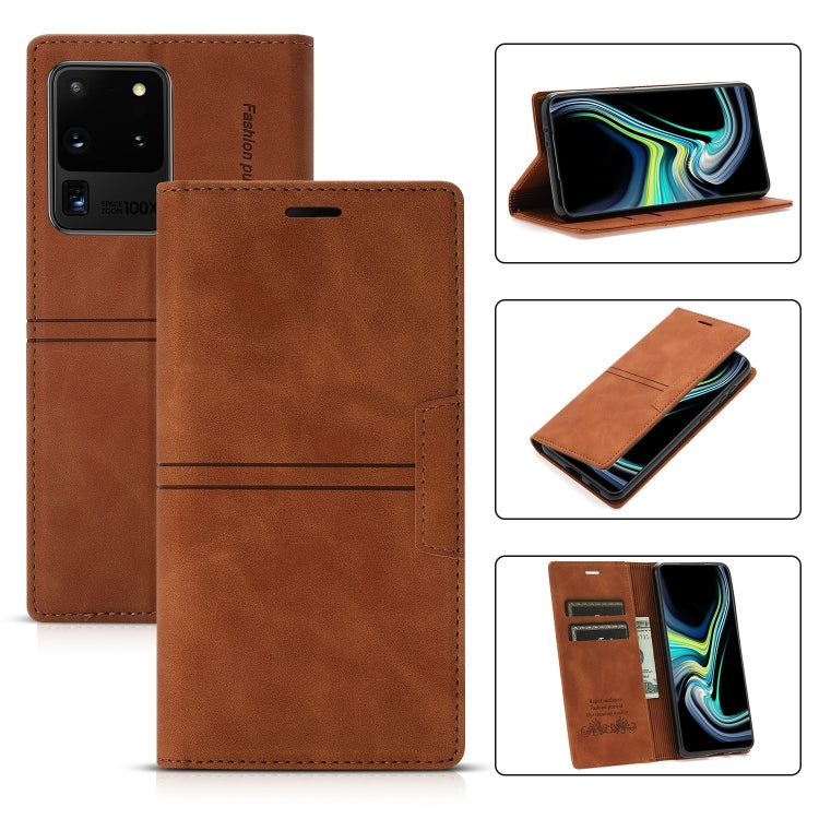 Dream Magnetic Suction Business Horizontal Flip PU Leather Case with Holder & Card Slot & Wallet, For Samsung Galaxy S20 FE, For Samsung Galaxy S20 Ultra, For Samsung Galaxy S21+ 5G, For Samsung Galaxy S21 5G, For Samsung Galaxy S21 FE 5G              ...