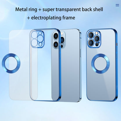 9D Electroplated Edge Metal Ring Clear PC + TPU Shockproof Case, For iPhone 13, For iPhone 13 Pro, For iPhone 13 Pro Max, For iPhone 12, For iPhone 12 Pro, For iPhone 12 Pro Max, For iPhone 11, For iPhone 11 Pro Max