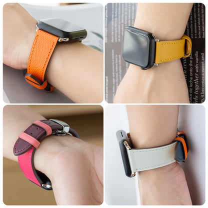 Butterfly Clasp Business Top Layer Cowhide Leather Strap Watchband, For Apple Watch Series 8&7 41mm / SE 2&6&SE&5&4 40mm / 3&2&1 38mm, For Apple Watch Series 6&SE&5&4 44mm / 3&2&1 42mm, For Apple Watch Series 6&SE& 5&4 40mm / 3 & 2 & 1 38mm