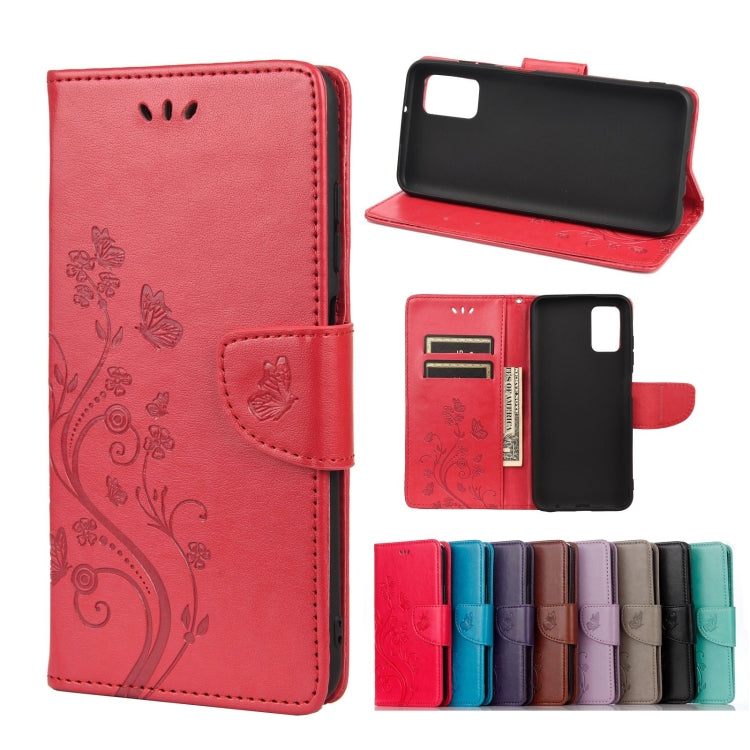 Butterfly Flower Pattern Horizontal Flip Leather Case with Holder & Card Slots & Wallet, For Samsung Galaxy A03s 166mm