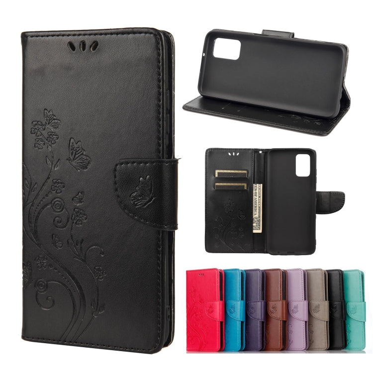 Butterfly Flower Pattern Horizontal Flip Leather Case with Holder & Card Slots & Wallet, For Samsung Galaxy A03s 166mm