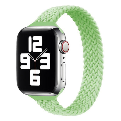 Small Waist Single Loop Nylon Braid Replacement Watchband For Apple Watch Series 7 45mm / 6&SE&5&4 44mm / 3&2&1 42mm, S 145mm, M 155mm, L 165mm