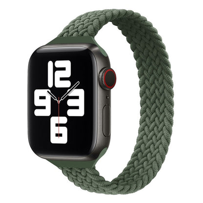 Small Waist Single Loop Nylon Braid Replacement Watchband For Apple Watch Series 7 45mm / 6&SE&5&4 44mm / 3&2&1 42mm, S 145mm, M 155mm, L 165mm