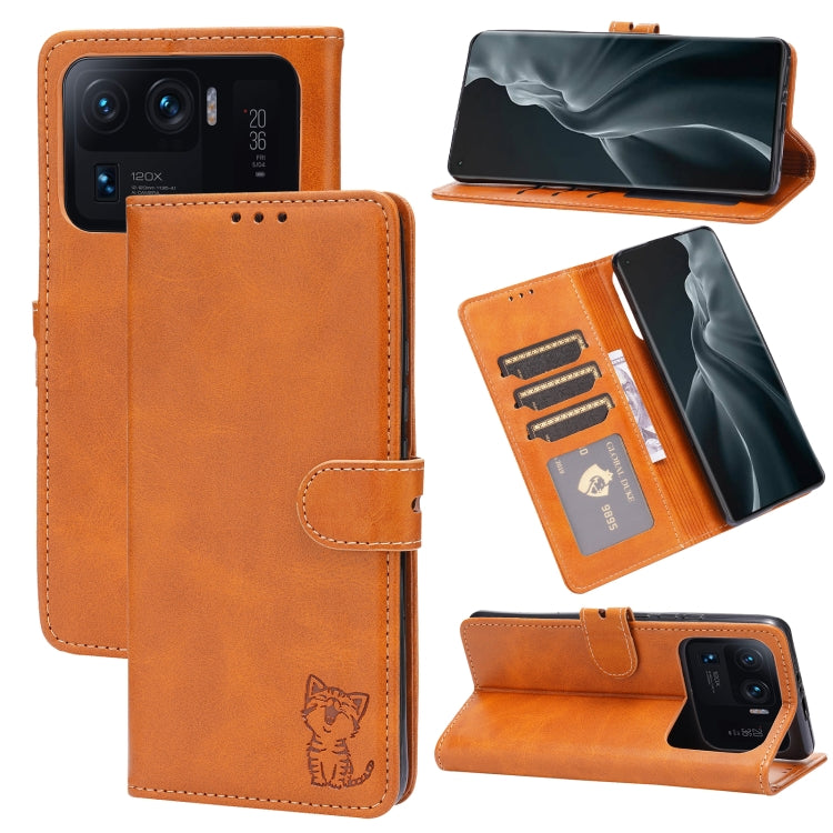 Embossed Happy Cat Pattern Horizontal Flip Leather Case with Holder & Card Slots & Wallet, For Xiaomi Redmi Note 10 Pro 5G, For Xiaomi Redmi 10, For Xiaomi Mi 11, For Xiaomi Mi 11T, For Xiaomi Mi 11 Ultra, For Xiaomi Mi 11 Lite, For Google Pixel 5a 5G ...