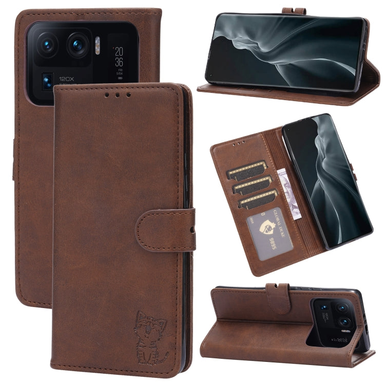 Embossed Happy Cat Pattern Horizontal Flip Leather Case with Holder & Card Slots & Wallet, For Xiaomi Redmi Note 10 Pro 5G, For Xiaomi Redmi 10, For Xiaomi Mi 11, For Xiaomi Mi 11T, For Xiaomi Mi 11 Ultra, For Xiaomi Mi 11 Lite, For Google Pixel 5a 5G ...
