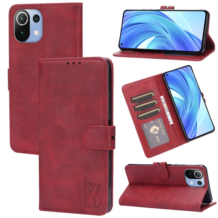 Embossed Happy Cat Pattern Horizontal Flip Leather Case with Holder & Card Slots & Wallet, For Xiaomi Redmi Note 10 Pro 5G, For Xiaomi Redmi 10, For Xiaomi Mi 11, For Xiaomi Mi 11T, For Xiaomi Mi 11 Ultra, For Xiaomi Mi 11 Lite, For Google Pixel 5a 5G ...