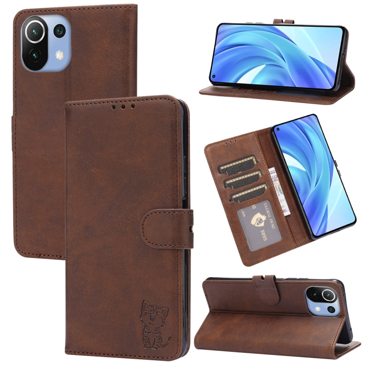 Embossed Happy Cat Pattern Horizontal Flip Leather Case with Holder & Card Slots & Wallet, For Xiaomi Redmi Note 10 Pro 5G, For Xiaomi Redmi 10, For Xiaomi Mi 11, For Xiaomi Mi 11T, For Xiaomi Mi 11 Ultra, For Xiaomi Mi 11 Lite, For Google Pixel 5a 5G ...