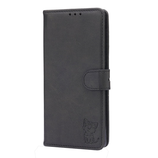 Embossed Happy Cat Pattern Horizontal Flip Leather Case with Holder & Card Slots & Wallet, For Google Pixel 6, For Google Pixel 6 Pro