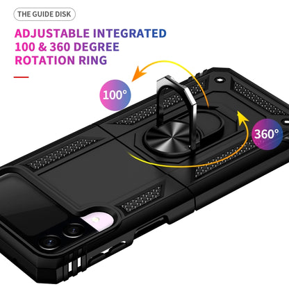 Folding Shockproof TPU + PC Protective Case with 360 Degree Rotating Holder, For Samsung Galaxy Z Flip3 5G