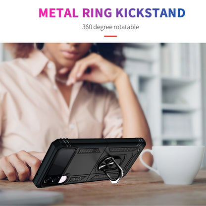 Folding Shockproof TPU + PC Protective Case with 360 Degree Rotating Holder, For Samsung Galaxy Z Flip3 5G
