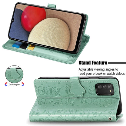 Cute Cat and Dog Embossed Horizontal Flip Leather Case with Holder & Card Slots & Wallet & Lanyard, For Samsung Galaxy A03s 166mm