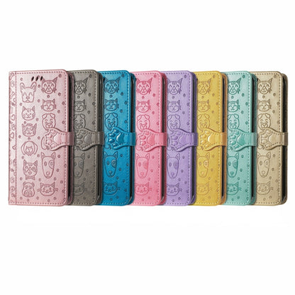 Cute Cat and Dog Embossed Horizontal Flip Leather Case with Holder & Card Slots & Wallet & Lanyard, For Samsung Galaxy A03s 166mm