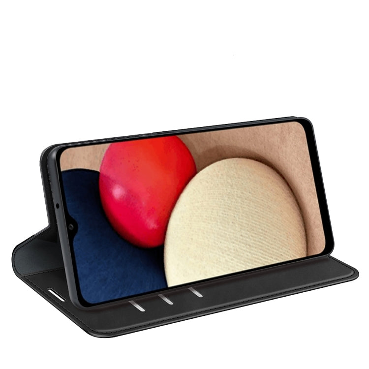 Retro-skin Magnetic Suction Leather Case with Holder & Card Slots & Wallet, For Galaxy A03s 166mm
