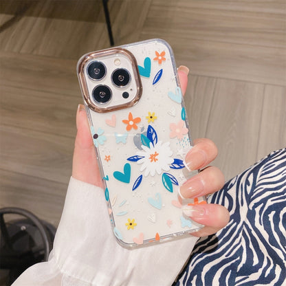 Glitter Powder Electroplating Flower Shockproof Phone Case, For iPhone 13, For iPhone 13 Pro, For iPhone 13 Pro Max, For iPhone 12 / 12 Pro, For iPhone 12 Pro Max, For iPhone 11