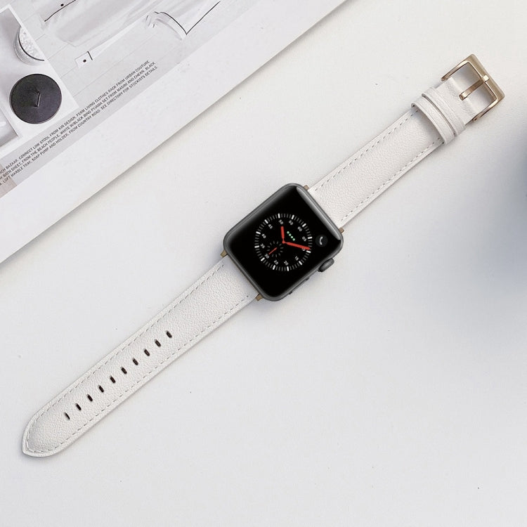 Sewing Leather Replacement Strap Watchband For Apple Watch Series, 7 41mm / 6&SE&5&4 40mm / 3&2&1 38mm, 7 45mm / 6&SE&5&4 44mm / 3&2&1 42mm