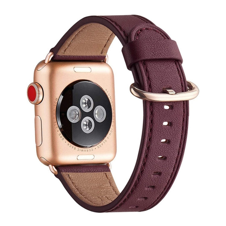 Classic Buckle Leather Replacement Strap Watchband For Apple Watch Series, 7 41mm / 6&SE&5&4 40mm / 3&2&1 38mm, 7 45mm / 6&SE&5&4 44mm / 3&2&1 42mm