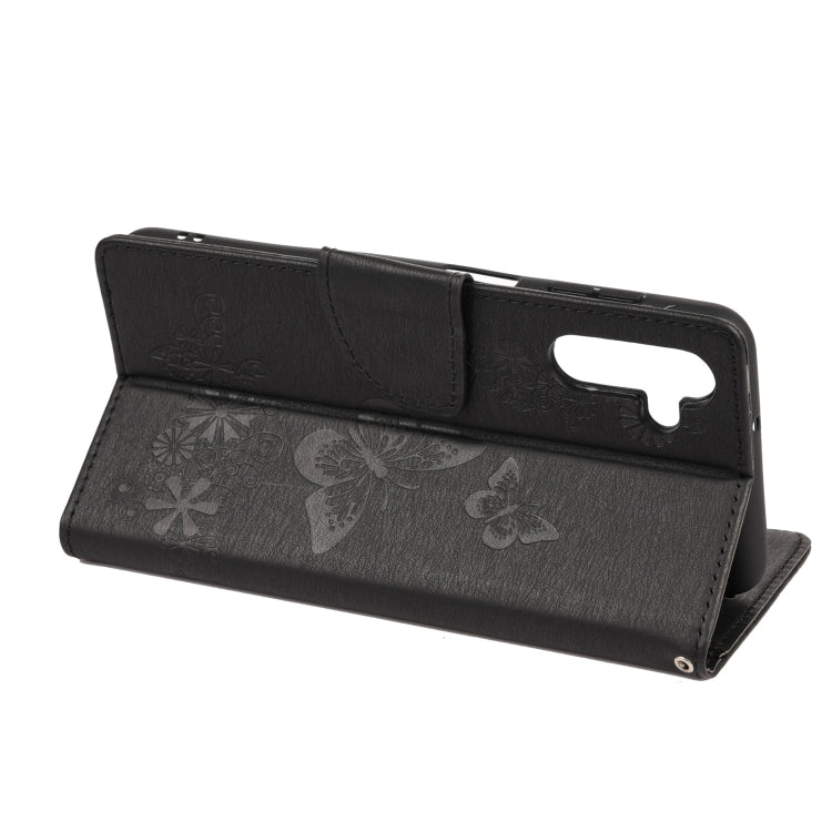 Butterfly Embossed Horizontal Flip Leather Phone Case with Card Slot & Holder, For Samsung Galaxy A13 5G