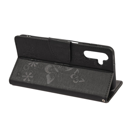 Butterfly Embossed Horizontal Flip Leather Phone Case with Card Slot & Holder, For Samsung Galaxy A13 5G