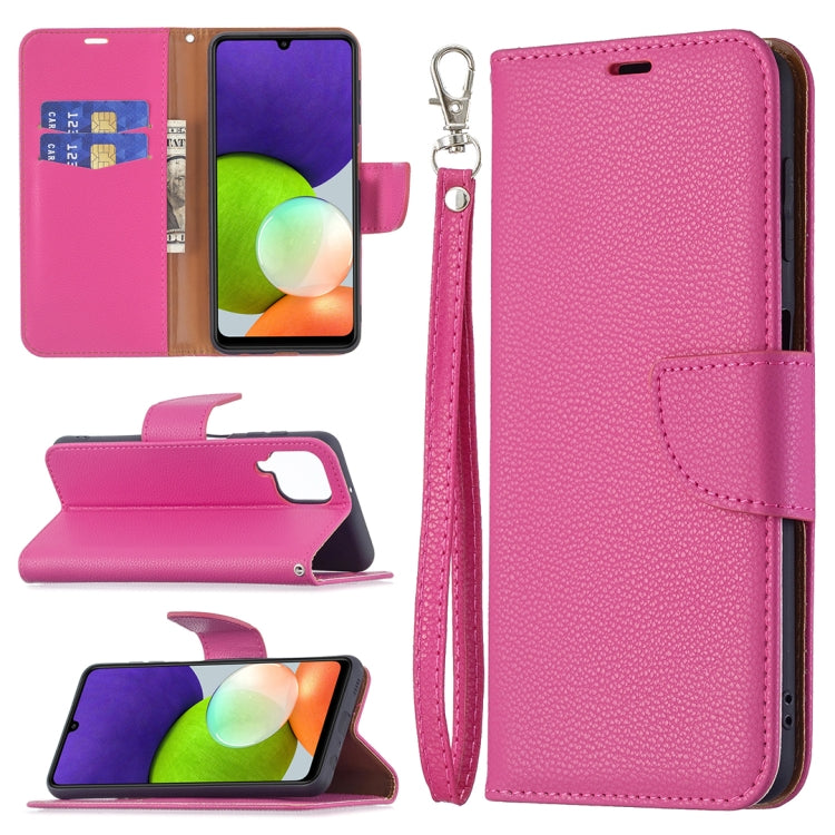 Litchi Texture Pure Color Horizontal Flip Leather Phone Case with Holder & Card Slots & Wallet & Lanyard, For Samsung Galaxy A22 4G