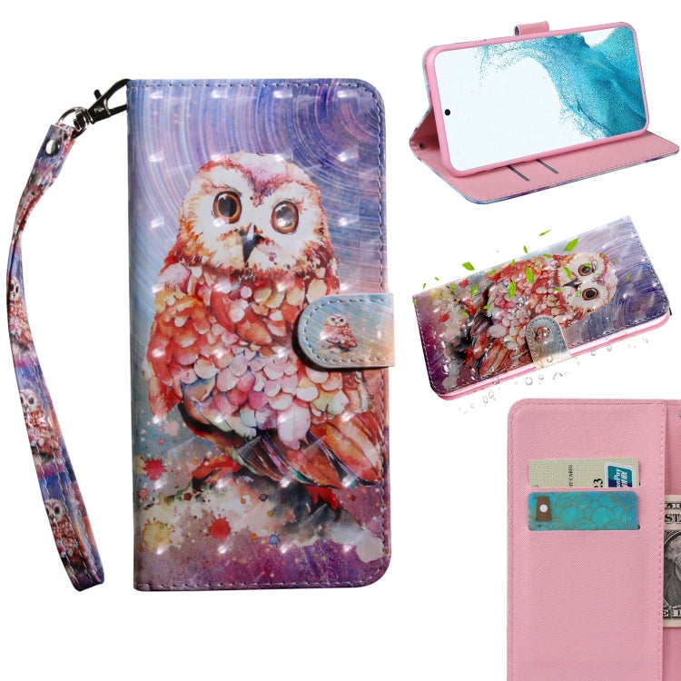 3D Painted Pattern Horizontal Flip Leather Phone Case with Holder & Lanyard, For Samaung Galaxy S22 5G, For Samaung Galaxy S22+ 5G, For Samaung Galaxy S22 Ultra 5G, For Samsung Galaxy A13 5G