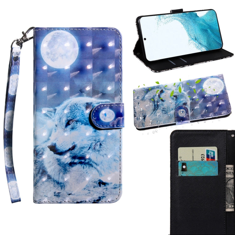 3D Painted Pattern Horizontal Flip Leather Phone Case with Holder & Lanyard, For Samaung Galaxy S22 5G, For Samaung Galaxy S22+ 5G, For Samaung Galaxy S22 Ultra 5G, For Samsung Galaxy A13 5G
