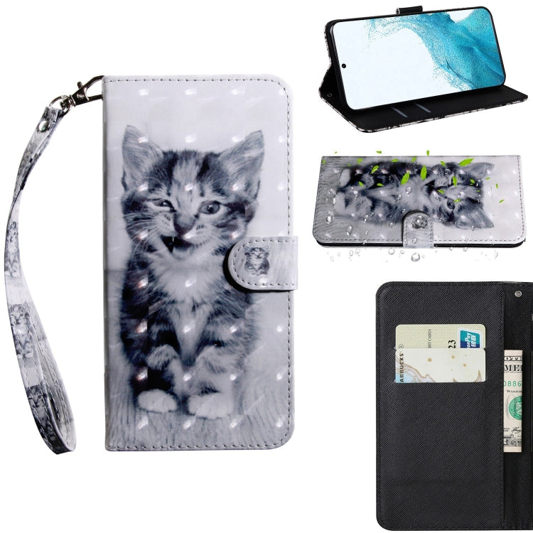 3D Painted Pattern Horizontal Flip Leather Phone Case with Holder & Lanyard, For Samaung Galaxy S22 5G, For Samaung Galaxy S22+ 5G, For Samaung Galaxy S22 Ultra 5G, For Samsung Galaxy A13 5G