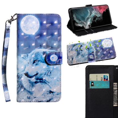 3D Painted Pattern Horizontal Flip Leather Phone Case with Holder & Lanyard, For Samaung Galaxy S22 5G, For Samaung Galaxy S22+ 5G, For Samaung Galaxy S22 Ultra 5G, For Samsung Galaxy A13 5G
