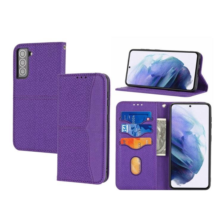 Woven Texture Stitching Magnetic Horizontal Flip PU Leather Phone Case, For Samaung Galaxy S22 5G, For Samaung Galaxy S22+ 5G