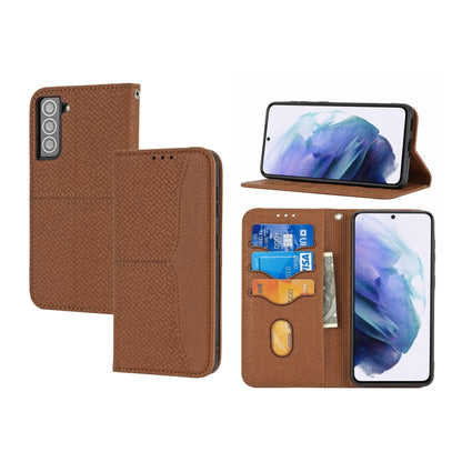 Woven Texture Stitching Magnetic Horizontal Flip PU Leather Phone Case, For Samaung Galaxy S22 5G, For Samaung Galaxy S22+ 5G