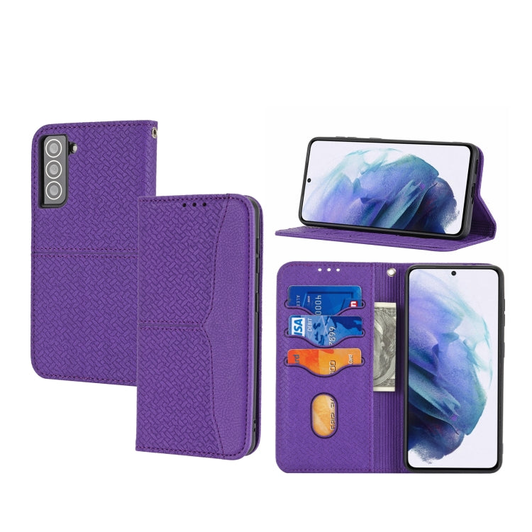 Woven Texture Stitching Magnetic Horizontal Flip PU Leather Phone Case, For Samaung Galaxy S22 5G, For Samaung Galaxy S22+ 5G