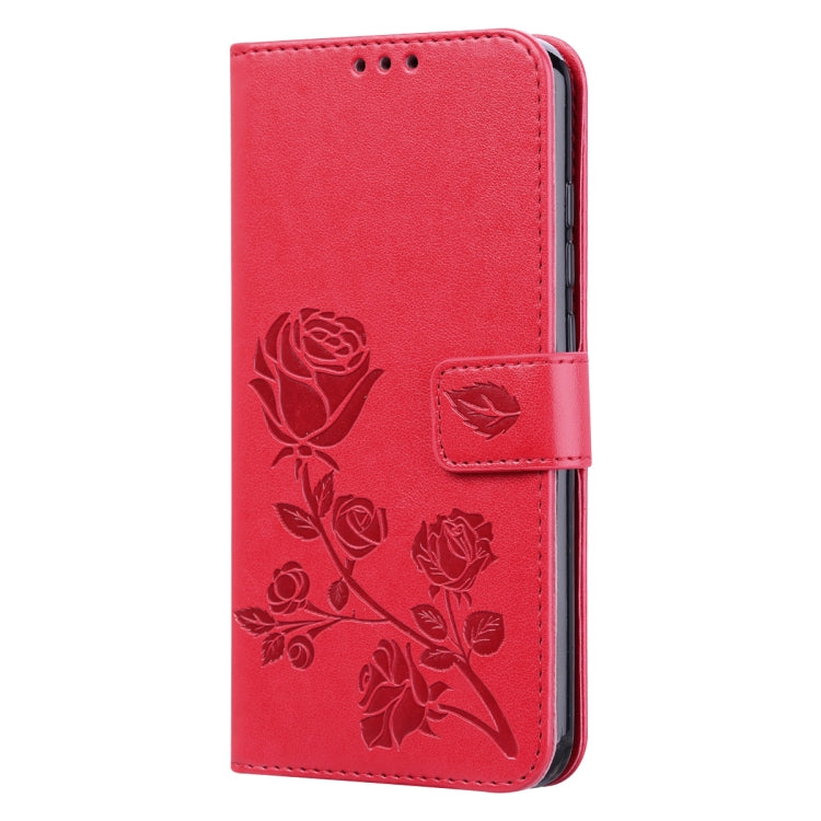 Rose Embossed Horizontal Flip PU Leather Case for Galaxy A10, with Holder & Card Slots & Wallet, For Xiaomi Redmi 8, For Xiaomi Redmi Note 8, For Xiaomi Redmi Note 8 Pro, For Galaxy A10s, For Galaxy A20s