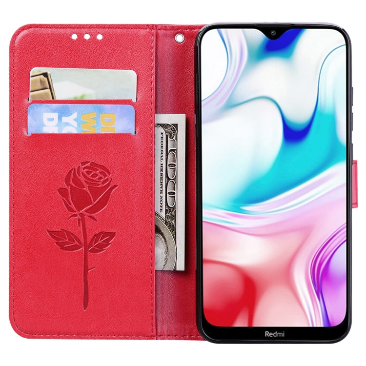 Rose Embossed Horizontal Flip PU Leather Case for Galaxy A10, with Holder & Card Slots & Wallet, For Xiaomi Redmi 8, For Xiaomi Redmi Note 8, For Xiaomi Redmi Note 8 Pro, For Galaxy A10s, For Galaxy A20s